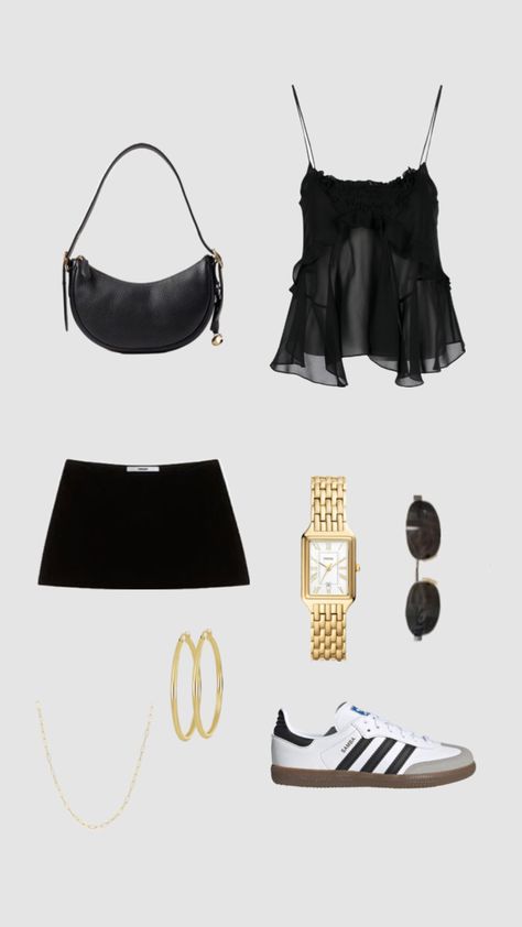 #outfitinspo Mini Skirt And Top, Mini Skirt Outfit, Elegant Watch, Going Out Outfit, Europe Outfits, Skirt And Top, Watch Fashion, Miniskirt Outfits, Stockholm Fashion