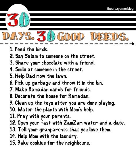 Ramadan Series - 30 days, 30 good deeds. - The Crazy Ammi Blog Afterschool Crafts, Ramadan Corner, Ramadan Board, Homemade Calendar, Ramadan Series, Ramadan Activity, Ramadan Ideas, Eid Ideas, Ramadan Calendar