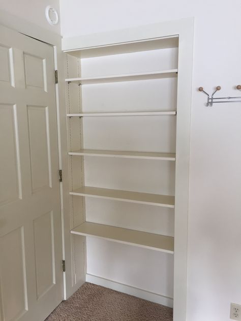 Behind Bedroom Door Storage Ideas, Behind Door Shelves, Bookshelf Behind Door, Decorate Empty Wall, 2024 Growth, Behind The Door Storage, Bedroom Book Shelf, Shelf With Doors, Behind Door Storage