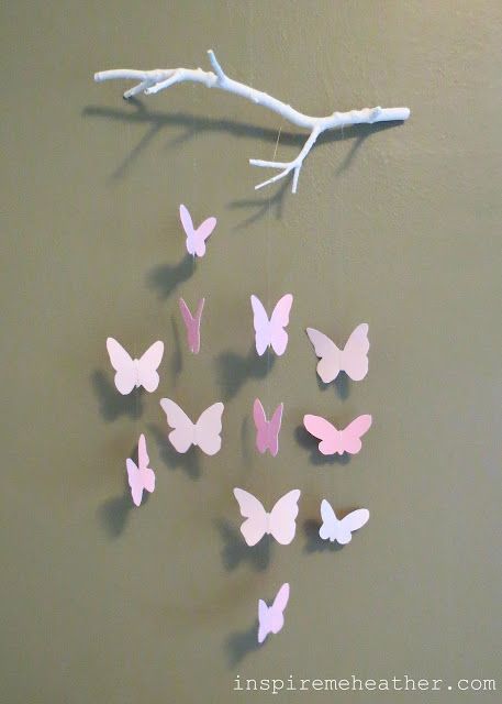 Diy Mobiles, Tre Kunst, Diy Para A Casa, Diy Baby Mobile, Butterfly Mobile, Baby Mobiles, Kartu Valentine, Diy Bebe, Paper Flower Crafts