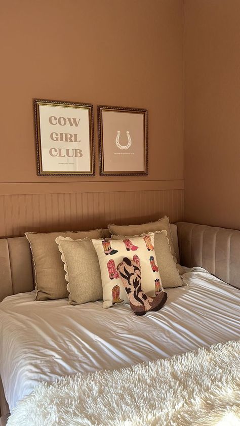 At Kowalski Painting, we love bringing personality and unique themes to our clients’ spaces. One of our recent projects, a little girl’s bedroom, combined Sherwin-Williams’ beautiful Redend Point with a touch of Western charm. Here’s a closer look at how we created a warm, inviting space that��’s both playful and timeless. Western Girl Room Ideas, Western Toddler Girl Room, Cowgirl Room Ideas Kids, Western Girls Nursery, Cowgirl Bedroom Ideas For Kids, Western Girls Room, Girls Western Bedroom, Girly Western Bedroom, Cowgirl Theme Bedrooms