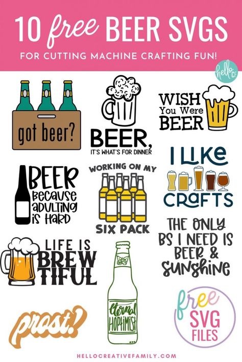 Free Beer Svg Files For Cricut, Beer Mug Svg Free, Beer Mug Svg, Bar Towels, Beer Crafts, Cricut Templates, Beer Svg, Vector Quotes, Beer Theme