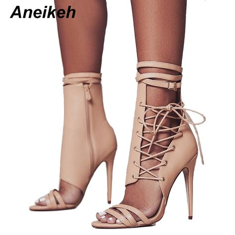 High Heel Gladiator Sandals, Gladiator High Heels, Summer High Heels, Lace Up High Heels, Womens Gladiator Sandals, Ankle Strap High Heels, Zipper Heels, Peep Toe Sandals, High Heel Boots Ankle