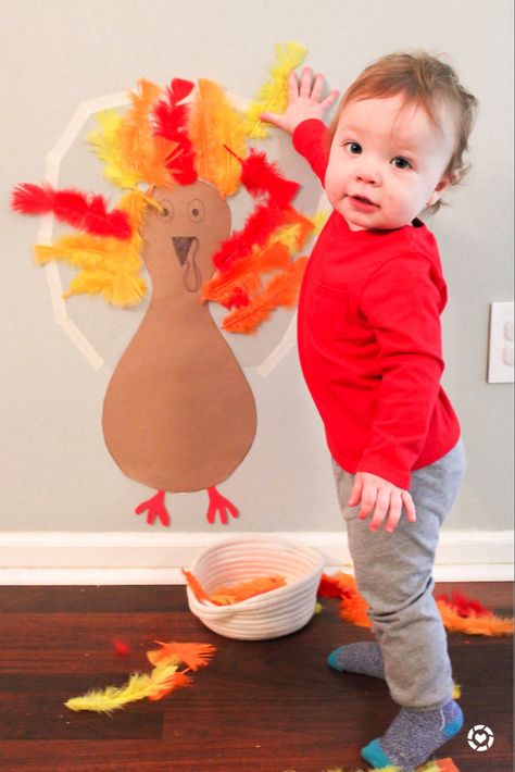 Turkey Activities For Infants, Fall Baby Sensory Activities, Contact Paper Turkey Craft, Thanksgiving Toddler Arts And Crafts, November Toddler Arts And Crafts, Thanksgiving Art Ideas For Toddlers, November Toddler Curriculum, Fine Motor November Activities, Sensory Activities Toddlers Thanksgiving