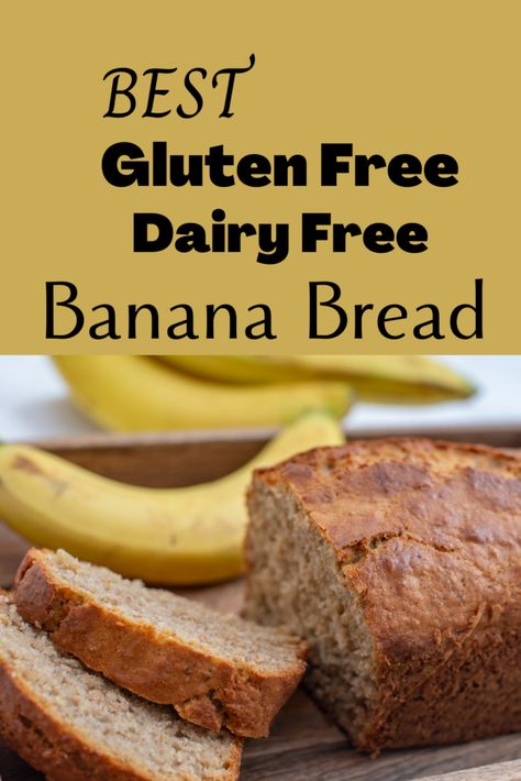 banana bread on a cutting board with bananas Banana Bread Gluten Free, Dairy Free Banana Bread, Gluten Free Beauty Products, Bread Gluten Free, Lactose Free Diet, Gluten Free Banana Bread, Easy Banana Bread Recipe, Best Gluten Free, Gluten Free Banana