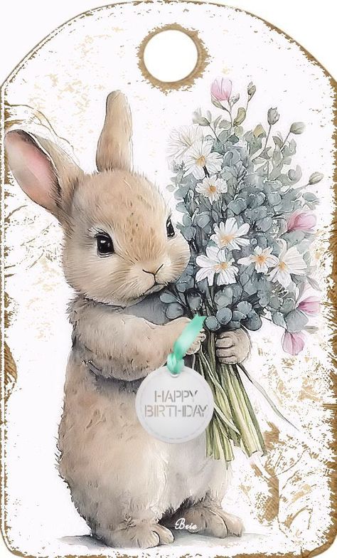 Lapin Art, Bunny Watercolor, Take Over The World, Happy Birthday Art, Bunny Painting, Storybook Art, Bunny Art, Happy B Day, Happy Birthday Greetings