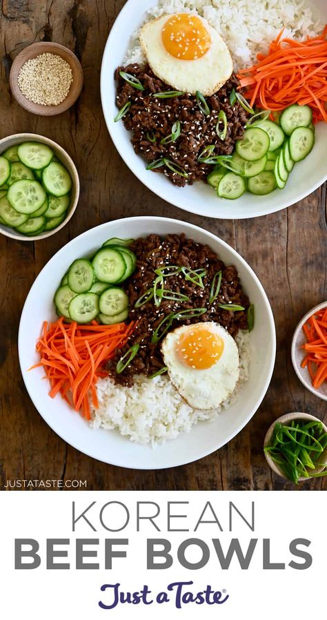 Beef Bowl Recipe, Korean Beef Bowl, Bo Bun, Bulgogi Recipe, Beef Bowl, Healthy Ground Beef, Beef Bowls, Bulgogi Beef, Korean Beef