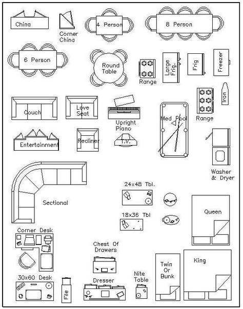 Free+Printable+Furniture+Templates Printable Furniture Templates, Printable Furniture, Floor Plan Symbols, Interior Design Template, Office Floor Plan, Interior Design Classes, Miniatures Diy, Tool Stands, Miniature Models