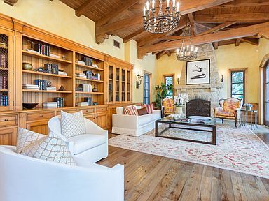 765 Rockbridge Rd, Montecito, CA 93108 | Zillow Meghan Markle Home, California Mansion, Oversized Ottoman, Meghan And Harry, Marble Island, Prince Harry And Meghan Markle, Harry And Meghan Markle, Gorgeous Kitchens, Black Cabinets