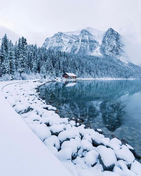 Canada on Instagram: “And just like that, snow has started falling in some places, and winter is almost here. @alexander_briere captures one of the first…” Alberta Canada Photography, Canada Lake, Canada Snow, Nepal Art, Water Island, Canada City, Canada Photography, Handmade Hats, Visit Canada