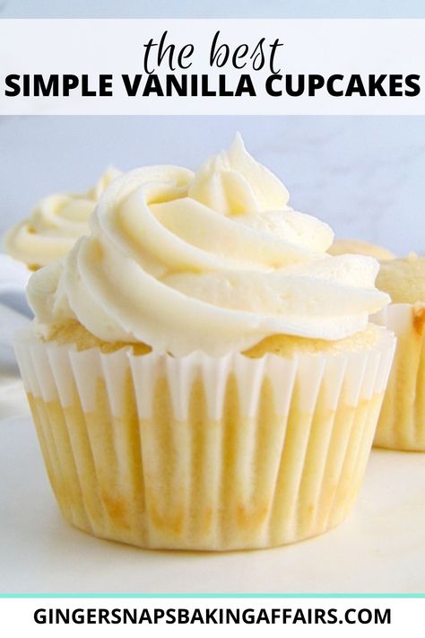 The most perfect, simple, and basic vanilla cupcake recipe you’ll ever need! With only 8-ingredients, you can make these vanilla cupcakes any time you are craving that vanilla flavor in your life. Best Vanilla Cupcakes, White Cupcake Recipes, Best Vanilla Cupcake Recipe, Basic Cupcake Recipe, Vanilla Cupcakes Recipe, Homemade Cupcake Recipes, Easy Vanilla Cupcakes, Cupcake Recipes From Scratch, Cake Mix Desserts