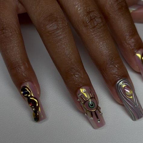 Spirituality Nails, 1111 Nails, Clock Nails Design, Libra Zodiac Nails, Aries Nail Art, Solar Eclipse Nails, Astrology Nail Art, Eclipse Nails, Zodiac Nails Designs