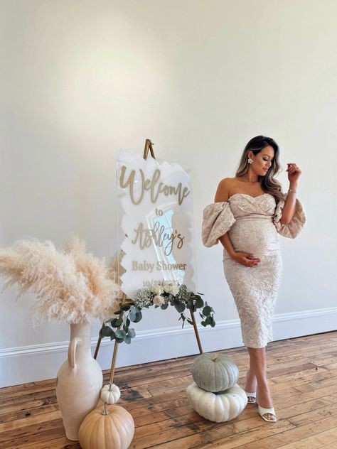 Cream off the shoulder midi dress / bridal / baby shower Sparkly Maternity Dress, Neutral Baby Shower Dress, Baby Shower Dress Ideas For Mom, Godh Bharai Outfit Indian, Outfit Baby Shower Mama, Babyshower Dress, Vestidos Para Baby Shower, Off Shoulder Puff Sleeve, Casual Maternity Outfits