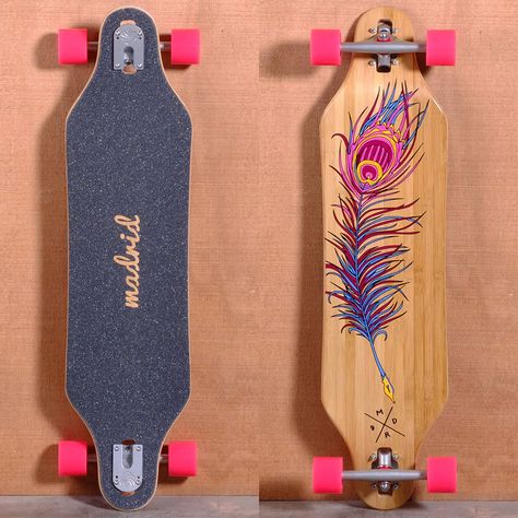 We have put together a collection of the coolest longboards we have found for us girls. Long Skateboards, Long Boarding, Long Boards, Board Skateboard, Longboard Design, Skateboard Art Design, Snowboard Girl, Skater Boys, Long Board