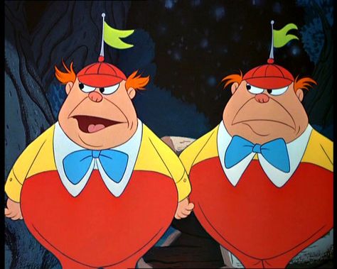 GAH TWINS. | Disney's "Alice In Wonderland" Scarred You For Life Tweedle Dee Tweedle Dum, Alice In Wonderland Cartoon, Tweedle Dum, Alice In Wonderland 1951, Tweedle Dee, Alice In Wonderland Costume, Duo Halloween Costumes, Wonderland Costumes, Alice In Wonderland Party