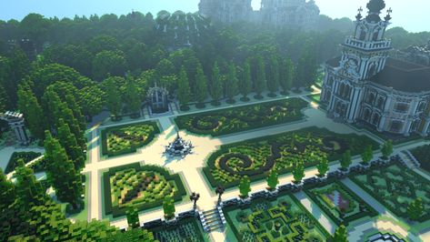 Big Minecraft Base Ideas, Minecraft Ballroom Floor, Large Minecraft Castle, Minecraft Baroque Building, Minecraft Bastion Ideas, Minecraft Royal Garden, Minecraft Manor Ideas, Minecraft Castle Garden, Minecraft Large Builds