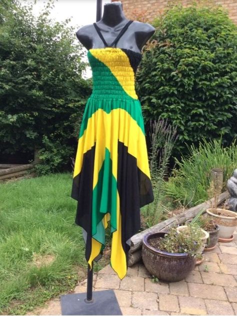 Jamaica Dress, Jamaican Culture Day Outfit, Jamaican Clothes, Jamaica Outfits Resort Wear, Jamaican Dress, Jamaican Clothing, Jamaican Colors, Jamaica Outfits, Culture Day