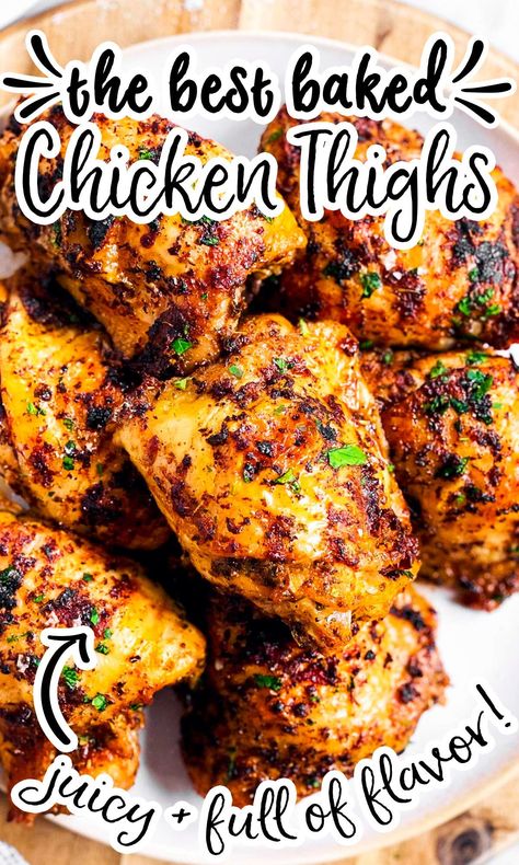 Best Baked Chicken Thighs, Healthy Family Dinner, Best Baked Chicken, Oven Baked Chicken Thighs, Chicken Thighs Recipe, Thighs Recipe, Chicken Thigh Recipes Baked, Dinner Chicken, Baked Chicken Thighs