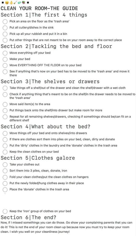 #Motivation #Trends #Inspiration #Inspo #HomeTrends #CreativeIdeas #Ideas Declutter Your Room Checklist, Declutter Room Checklist, Tips For Tidying Your Room, Deep Clean Your Room Checklist, Steps To Tidy Your Room, How To Clear Out Your Room, How To Deep Deep Clean Your Room, Bedroom Organization Checklist, Clean Your Room Guide