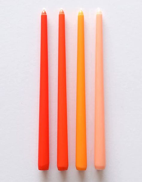 Orange Taper Candles, Fall Reception Decorations, Taper Candles Wedding, Orthodox Candles, Colored Taper Candles, Witchcraft Candles, Long Candles, Brewery Wedding, Orange Candle