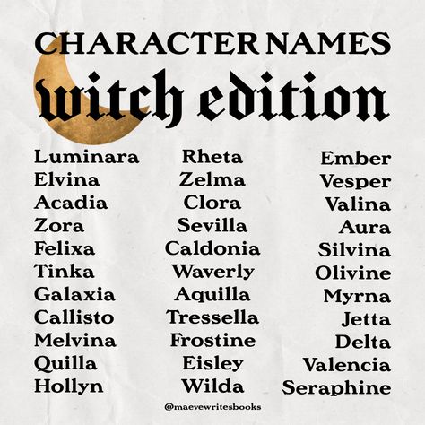 Magic Last Names, Witchy Last Names For Characters, Names For Fictional Towns, Witchy Surnames, Witch Names Ideas Girl, Witchy Store Names, Fey Names, Names That Mean Magic, Mysterious Last Names