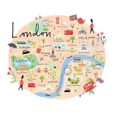 London Map Art, London Illustration, London Map, Framed Maps, Detailed Map, Map Art Print, Illustrated Map, London Art, City Maps