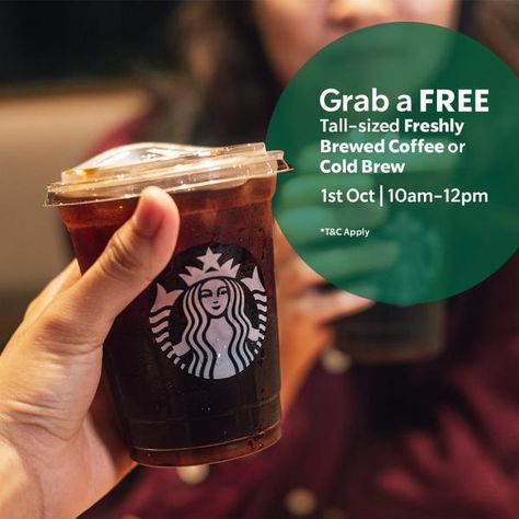 Starbucks International Coffee Day FREE Coffee Promotion (1 October 2022) International Coffee Day Creative Ads, International Coffee Day Poster, Starbucks Promotion, Coffee Promotion, International Coffee Day, Starbucks Store, Drink Poster, International Coffee, Food Ad