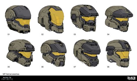 Helmet Concept Art, Sci-fi Helmet, Helmet Drawing, Soldier Helmet, Sci Fi Armor, Futuristic Helmet, Halo Spartan, Helmet Concept, Helmet Designs