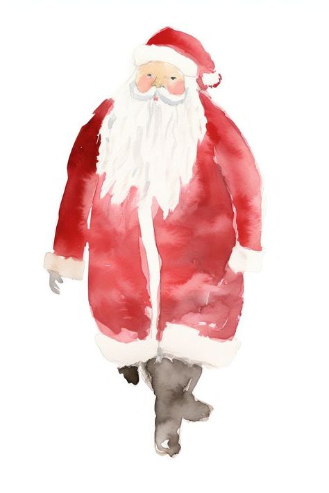 Watercolour Santa Claus, Drawing White Background, Santa Watercolor, Adult Aesthetic, Santa Claus Drawing, Drawn Cards, Watercolor Santa, Santa Claus Images, Hand Drawn Cards