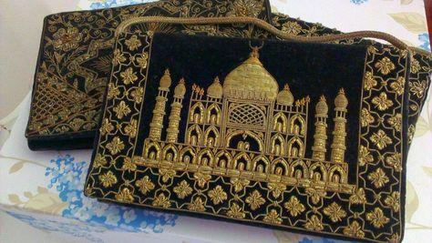 Taj Mahal motif can be embroidered on the back. I have Kerela Kasavu Saree in mind Taj Mahal Embroidery Designs, Taj Mahal Embroidery, Blouses Saree, Trending Blouse, Kasavu Saree, Gold Work Embroidery, Embroidery Hoop Wall Art, Zardozi Embroidery, Hand Beaded Embroidery