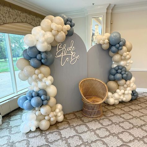 This Something blue bridal shower backdrop was everything! I was all in the moment @leannehug came to me with this theme and these… | Instagram Blue And Gold Bridal Shower Decorations, Something Blue Bridal Shower Photo Backdrop, Powder Blue Bridal Shower Ideas, Something Blue Balloon Arch, Blue And Pink Bridal Shower Ideas, Bridal Shower Themes Blue Color Schemes, On Cloud 9 Bridal Shower Theme Backdrop, Something Blue Themed Party, Something Blue Backdrop