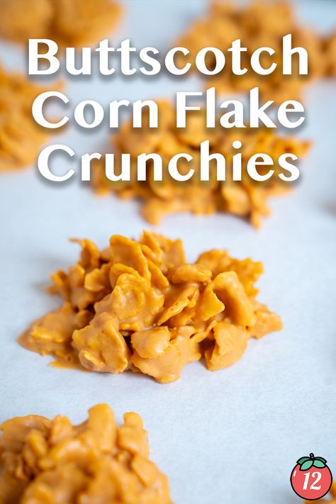 Butterscotch Cornflake Crunchies | 12 Tomatoes Butterscotch Crunchies Recipe, Butterscotch Cornflake Crunchies, Cornflake Butterscotch Cookies, Butterscotch Cornflake Cookies, Butterscotch Cornflake Clusters, Chesters Puffcorn Recipes, Cornflakes Treats, Cornflake Crunchies, Butterscotch Clusters