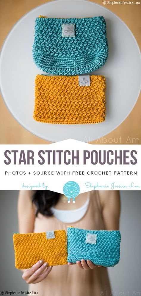 Crochet Teacher Bag, Crochet Pencil Bag Pattern Free, Crochet Pouch Free Pattern, Different Crochet Patterns, Pouch Crochet Pattern, Crochet Pouches, Amigurumi Minta, Confection Au Crochet, Colorful Crochet