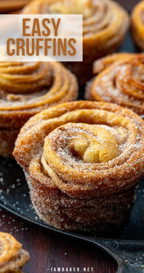 Cruffin Recipe, Crescent Roll Breakfast Recipes, Crescent Recipes, Breakfast Sweets, Breakfast Pastries, Bread Recipes Sweet, Breakfast Breads, Breakfast Brunch Recipes, Bread Recipes Homemade