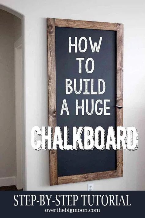 Giant Chalkboard Diy, Decorating A Large Kitchen Wall, Minimalist Kitchen Wall Decor, Family Chalkboard Ideas, Decorative Chalkboard Ideas, Chalk Wall Kitchen, Kitchen Chalkboard Ideas, Playroom Kitchen, Papan Menu