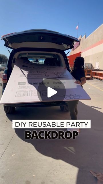 Jasmine Camble | Houston Mom Blogger on Instagram: "You know how much I LOVE sharing party decoration ideas with you guys. Check out this reusable 𝐃𝐈𝐘 𝐏𝐚𝐫𝐭𝐲 𝐁𝐚𝐜𝐤𝐝𝐫𝐨𝐩 I made for Brooke’s Rodeo Glam party. I’m loving how you can easily change the paper design or decorations on it to customize with any party theme. I will definitely be getting my money’s worth + more out of this $19 board y’all. ⁣ ⁣ Would you give this DIY a try? Comment “𝐩𝐚𝐫𝐭𝐲” and I’ll send you the links to the supplies I used in this video. 🎉⁣ .⁣ .⁣ .⁣ .⁣ #diypartybackdrops #partydecorinspo #diydecorations #partydecorationideas #diypartydecor #partyinspiration #backdrops" Diy Booth Backdrop, Stand For Backdrop Diy, Reusable Backdrop Ideas, Diy City Skyline Backdrop, Photo Booth Design Diy, 70 Birthday Backdrop Ideas, Diy Backdrop Holder, Corner Backdrop Ideas, Foam Photo Backdrop