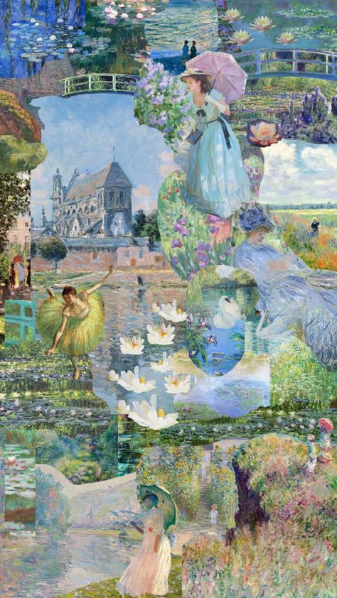 #monet #vintage #artaesthetic #pastel #painting Old Paintings Wallpaper, Aesthetic Wallpaper Journal, Dreamy Art Painting, Artsy Lockscreen, Old Wallpaper Vintage, Vintage Summer Wallpaper, Light Color Wallpaper, Print Wallpaper Aesthetic, Small Print Wallpaper