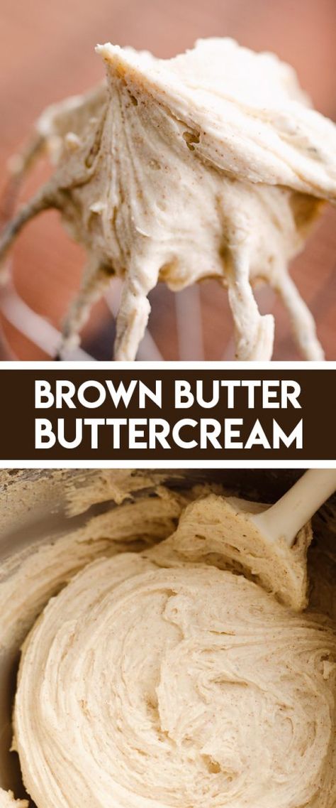 Brown Butter Frosting Recipes Easy, Hot Fudge Buttercream Frosting, Tan Buttercream Frosting, Stuff Buttercream Frosting, Brown Butter Cupcake Recipe, Toffee Buttercream Frosting, Browned Butter Buttercream, Honey Butter Cream Frosting, Browned Butter Cupcakes