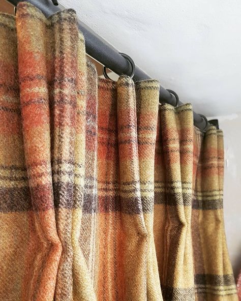 Wool Blanket Curtains, Autumn Curtains, 90s Farmhouse, Wool Curtains, Midcentury Cottage, Blanket Curtains, Winter Curtains, Fall Curtains, Cottage Winter