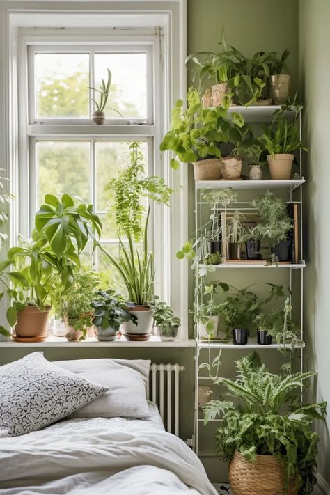 Are you looking for ways to give your bedroom a fresh look? If so, you're in luck. There are plenty of easy and inexpensive ways to update a bedroom without breaking the bank. Plants Apartment, Plant Decor Living Room, Houseplants Decor, Kitchen Apartment, Hanging Planters Indoor, Apartment Plants, Therapist Office, Areas Verdes, Plant Decor Indoor