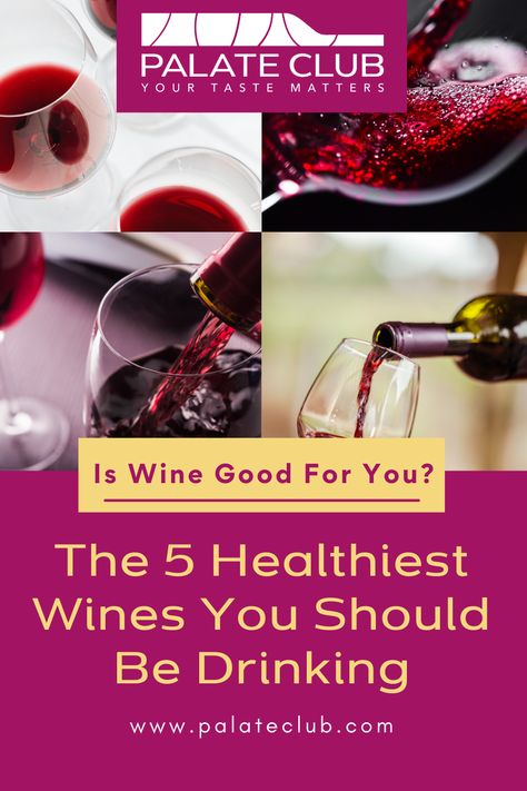 Is wine good for you? You bet it is! The trick is to drink wine in moderation and stick to red wine over white wine. Learn why Pinot Noir, Merlot, Cabernet Sauvignon, Grenache, and Malbec are some of the healthiest red wines you can drink here. Healthy Wines To Drink, Healthy Red Wine, Low Calorie Wine, Grenache Wine, Red Wine Drinks, Healthy Wine, Types Of White Wine, Wine Benefits, Types Of Red Wine