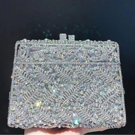 New Arrival Yellow/White Diamond Leaves Women Clutch Bags Evening Shoulder Purses Wedding Party Fashion Teenage School, Shoulder Purses, Everyday Backpack, Light Backpack, Flower Party, Rings For Girls, School Bags For Kids, Red Rhinestone, Lavender Color