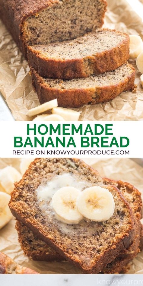 Our Banana Bread recipe is made with ripe bananas to create a delicious quick bread. Eat as is or warm with a bit of butter or jelly. Things To Make With Old Bananas, What To Do With Ripe Bananas, Banana Recipes, Ripe Banana, Quick Bread, Banana Bread Recipes, Diy Food, Diy Food Recipes, Jelly