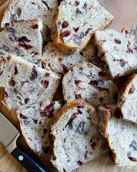 Cranberry Walnut Artisan Bread Cranberry Walnut Artisan Bread, Cranberry Walnut Bread, Breakfast Strata, Breakfast Bread Recipes, Walnut Bread, Artisan Bread Recipes, Cranberry Bread, Dried Berries, Knead Bread