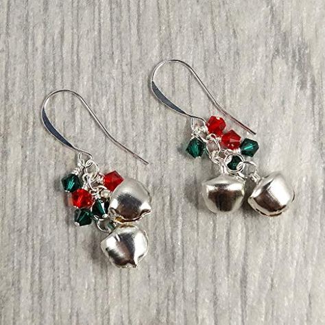 Holiday Earrings Diy, Holiday Jewelry Ideas, Christmas Jewelry Diy, Earring Christmas, Bell Earrings, Wire Ornaments, Jewelry Design Earrings, Earrings Inspiration, Holiday Earring