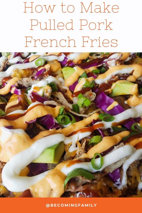 BBQ Pulled Pork Fries Recipe #pulledpork #pulledporkBBQ #BBQ #BBQpulledpork #pulledpork#BBQfries #smokedpulledpork Pulled Pork Fries Recipe, Pulled Pork Fries, Leftover Pulled Pork, Easy Pulled Pork, Pulled Pork Nachos, Pork Nachos, Pulled Pork Leftovers, Smoked Pulled Pork, Vegetable Side Dishes Recipes