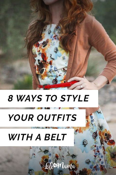 8 great ways to style your clothes with a belt. Belts That Go With Everything, Belt On Top Of Shirt, Belted Cardigan Over Dress, Sweater Belt Outfit, Belt Styling Ideas, How To Wear Belts Over Shirts, How To Style A Belt With A Dress, Belt Fashion Women, Belt Style Ideas