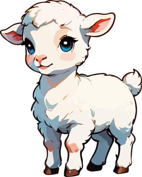 Cute Sheep Cartoon, Lamb Illustration, Lamb Clipart, Lamb Drawing, Sheep Cartoon, Cartoon Sheep, Story Drawing, Cute Lamb, Baby Lamb