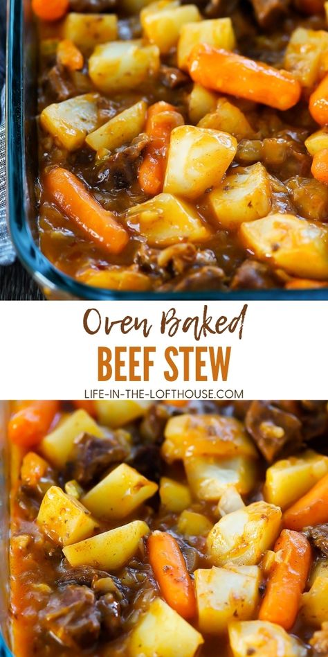 Oven Baked Stew, Baked Stew, Tender Stew Meat, Oven Baked Beef Stew, Beef Stew Recipe Oven, Baked Beef Stew, Homemade Beef Stew Recipes, Oven Beef Stew, Beef Stew Meat Recipes