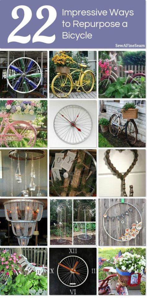 Bicycle Upcycle, Wheel Crafts, Bicycle Art Recycled, Bicycle Crafts, Recycled Bike Parts, Bicycle Ideas, Bike Craft, Upcycled Bike, Bicycle Decor